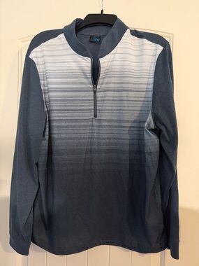 Greg Norman Collection Men's Blue Ombre Quarter-Zip Shirt Jacket
